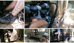 SEXY STUCK PREMIERE: TUNED JEEP, PANTYHOSE UPSKIRT, CRAZY SPINNING WHEEL, DEEP MUD STUCK