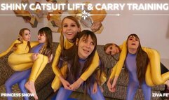 4K Ziva Fey - Shiny Catsuit Lift And Carry Training With Princess Snow