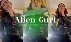 Sultry Hairstylist Wearing PVC and Chainsmoking While Cutting Your Hair | Alien Girl