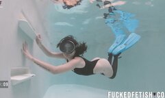 4k Cute Mermaid Underwater Pool Fins Masturbation Mask