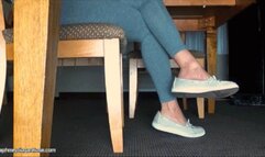 Canvas Slip On Flats Foot Watching Under A Table -Mov 1920x1080p