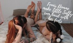 Fennix Domme make Little Sally cum hard with her feet!