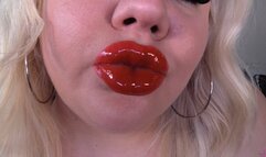 Glossy Red Lips Kisses and JOI - MP4 1080