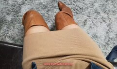 Jane Domino Leg Crossing in Cowgirl Thigh High Leather Boots POV