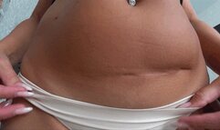 Jiggle fat belly and scar IV