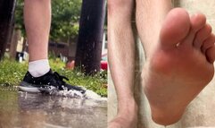 Jock Rob's GIANT wet Feet Worship POV (wet socks and shoes)