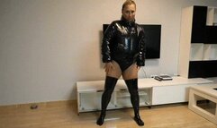 Suck and lick face and nose in latex ORDER a