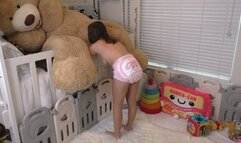 Wormi made to mess her diaper