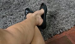 Milah Arches highly arched feet on black ballet flats