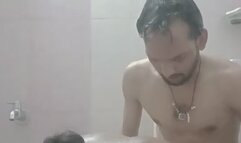 Indian lovers fucking in bathroom