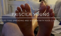 SOLES TOE SPREADING AND A SOLEJOB WITH HUGE CUMSHOT