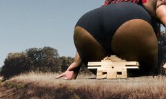 Giantess uses Fat ass to knock Down buildings 1080