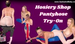 Hosiery Shop- Scissoring Pantyhose Try-on