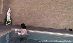 Near Nude Raven Has Only The Thinnest White Shirt To Cover Her Poolside!!!! - MP4