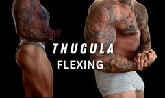 TATTOO HUNK FLEXING BODYBUILDER - GLUTES & FEET INCLUDED