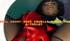 Evil Ebony Femdom Goddess Boss Cruella Makes You Her Toilet Employee And Pisses On You