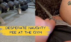 Desperate naughty pee at the GYM