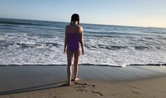 Swim diaper girl at Public beach