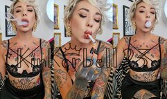 Classic smoking and pussy flashing with Kinkerbell23