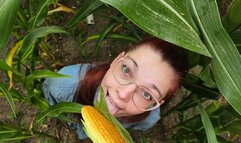 Blowjob and facial in a corn field