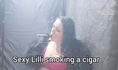 Sexy Lilli smoking a cigar - SGL020