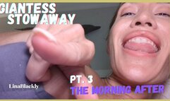 Giantess Lina Plays with Stowaway POV - Part 3 The Morning After