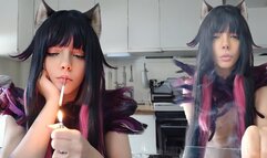 Succubus Egirl smoking in your kitchen