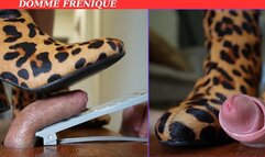 Frenique Dancer First CBT Pedal Pumping Leopard Boots - PEDAL PUMPING - BOOTS - CBT - FOOT DOMINATION - COCK SQUEEZE - KICK - FEMALE DOMINATION - FEMDOM - (720p)