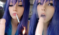 Adorable Anime Egirl Smoking and Teasing your cock