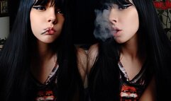 Cute Goth Girl Smoking in your house