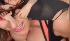 Smothered by breasts and booty