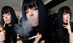 Sexy Goth Chick Smoking