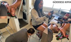 Goddess Kiffa Useless Slave Foot worships Kiffa´s Dirty Soles On All fours Under the Chair - FOOT WORSHIP - FOOT SLAVE - FOOT DOMINATION - FOOT FETISH - FLIP FLOPS - HAVAIANAS - FOOT HUMILIATION - SOLES WORSHIP