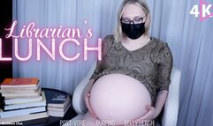 Librarian's Lunch - 4K - The Goddess Clue, Same Size Vore, Post-Vore, Burping, Bloated Belly, Belly Play, Sexy Librarian