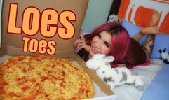 Big Sausage Pizza Footjob with Loes Toes!