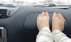 Foot fetish on a snowy day