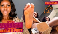 I will squish you under my heels and bare feet ( Giantess and Shrinking Fetish with Miss Abiola ) - 4K UHD MP4