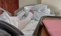 Hospital bed legs and feet