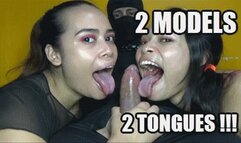 TONGUE FETISH 240811BD SARAI + VIOLET2 MODELS PUNISHING A COCK WITH HER TONGUES WHILE SUCKING COCK (FULL HD MP4 VERSION)