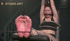 Bora - Intense Bastinado for a Masochistic Girl + Ballgag and Nose Hook (UHD 4K MP4)