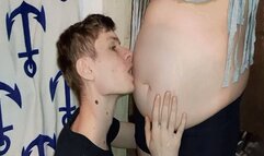 Worshiping your pregnant belly WMV