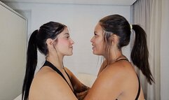 SEXY AND HOT INTERRACIAL KISSES - BY BRUNA PAZ AND ANA AYUMI - FULL VIDEO