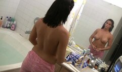 Tanlines Big Tits Teen get a bath