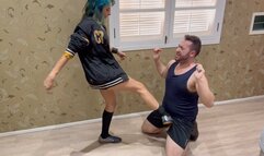 Aline Ballbusting Her Doormat (PART 3)