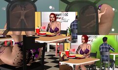 GIANTESS FARTING AND CRUSHING LITTLE SLAVES IN BURGER BAR ( SUELLEN ONLY VERSION )