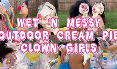 Wet & Messy Outdoor Cream Pie Clown Girls