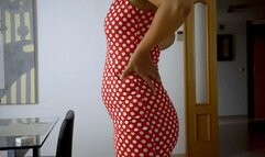 Red dotted dress and 40 inches challenge 2