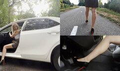 Anastasia in pedal pumping clip emphasizing on high heels and calves