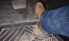 Driving in heeled booties and jeans