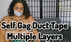 Self Gagged With Duct Tape Multiple Layers 1080